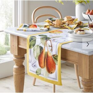 Pottery Barn Autumn Harvest Table Runner, Apple & Pear 108”